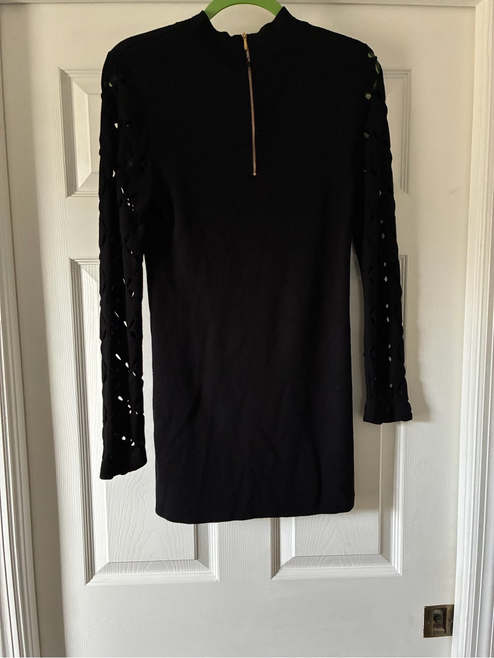 Black Long-Sleeve Knit Button-Front Dress medium - Picture 2 of 5